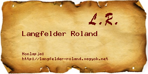 Langfelder Roland névjegykártya